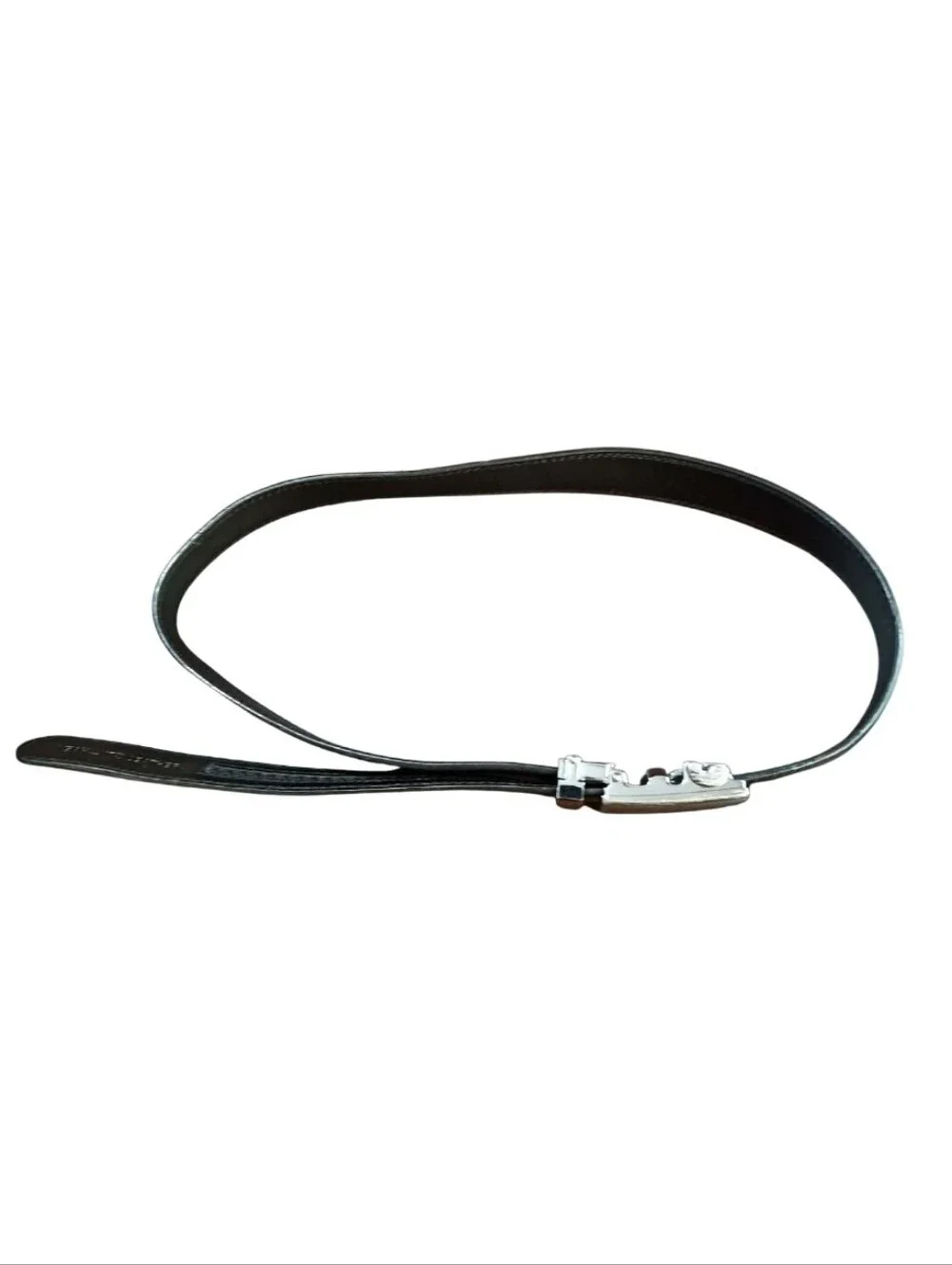 Mission Men's Black Genuine Leather Plaque Buckle Belt Size 40